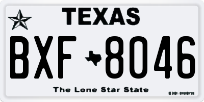TX license plate BXF8046