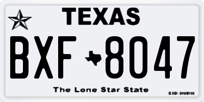 TX license plate BXF8047