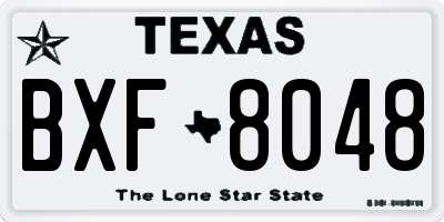 TX license plate BXF8048