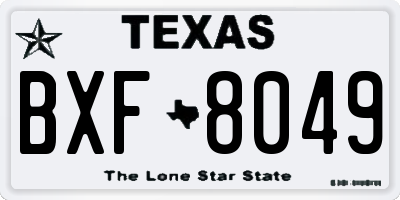 TX license plate BXF8049