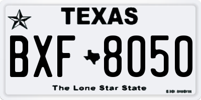 TX license plate BXF8050