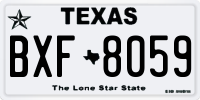 TX license plate BXF8059