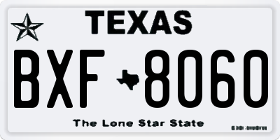 TX license plate BXF8060