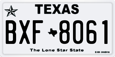 TX license plate BXF8061