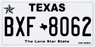 TX license plate BXF8062