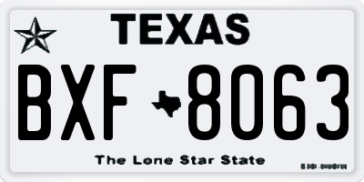 TX license plate BXF8063