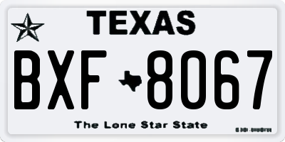 TX license plate BXF8067