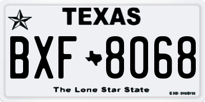TX license plate BXF8068