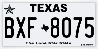 TX license plate BXF8075