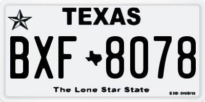 TX license plate BXF8078