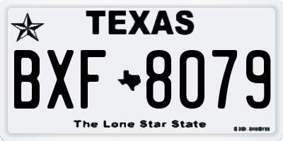 TX license plate BXF8079