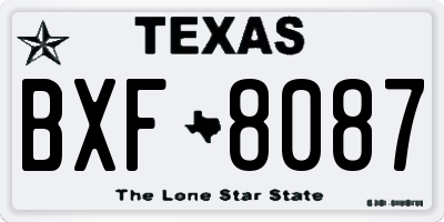 TX license plate BXF8087
