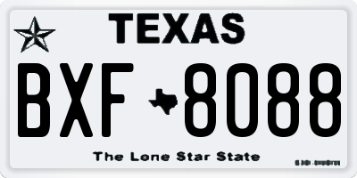 TX license plate BXF8088