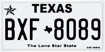 TX license plate BXF8089