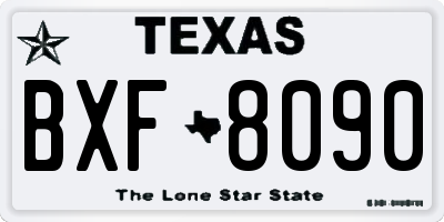 TX license plate BXF8090
