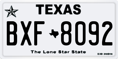 TX license plate BXF8092