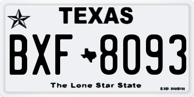 TX license plate BXF8093