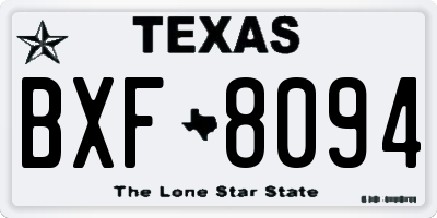 TX license plate BXF8094