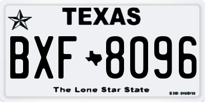TX license plate BXF8096