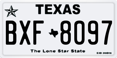 TX license plate BXF8097