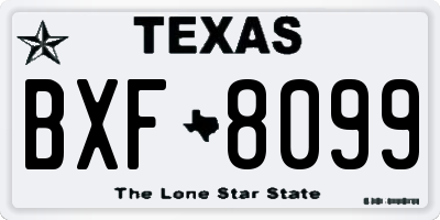 TX license plate BXF8099