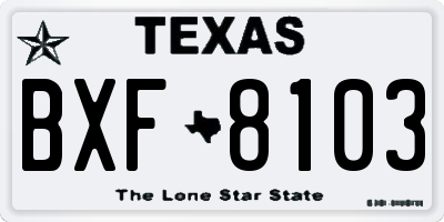 TX license plate BXF8103
