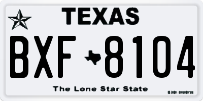 TX license plate BXF8104