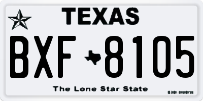 TX license plate BXF8105