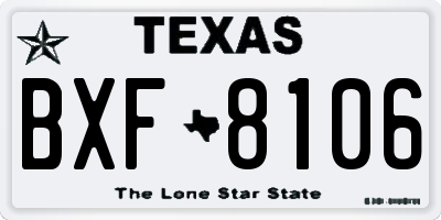 TX license plate BXF8106