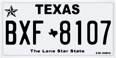 TX license plate BXF8107