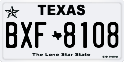 TX license plate BXF8108