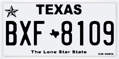 TX license plate BXF8109