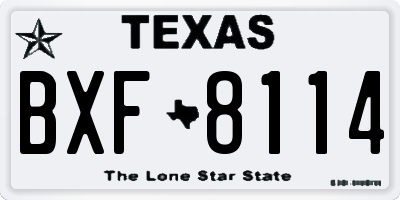 TX license plate BXF8114