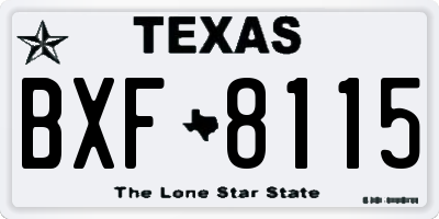 TX license plate BXF8115