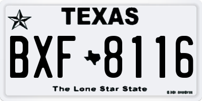 TX license plate BXF8116
