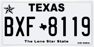 TX license plate BXF8119