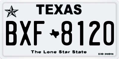 TX license plate BXF8120