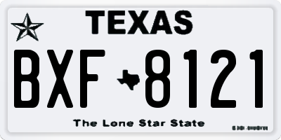 TX license plate BXF8121
