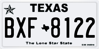 TX license plate BXF8122