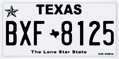 TX license plate BXF8125