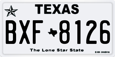 TX license plate BXF8126