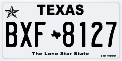 TX license plate BXF8127