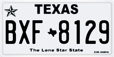 TX license plate BXF8129
