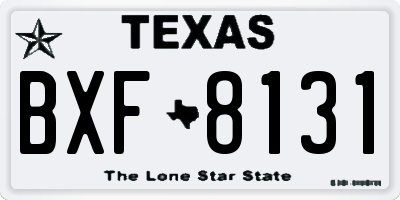 TX license plate BXF8131