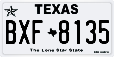 TX license plate BXF8135