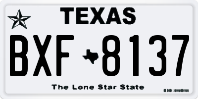 TX license plate BXF8137