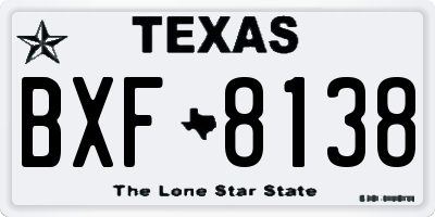 TX license plate BXF8138