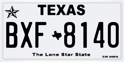TX license plate BXF8140