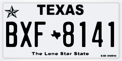 TX license plate BXF8141