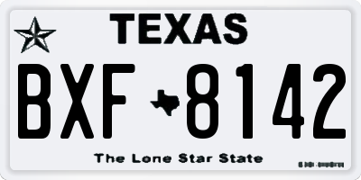 TX license plate BXF8142